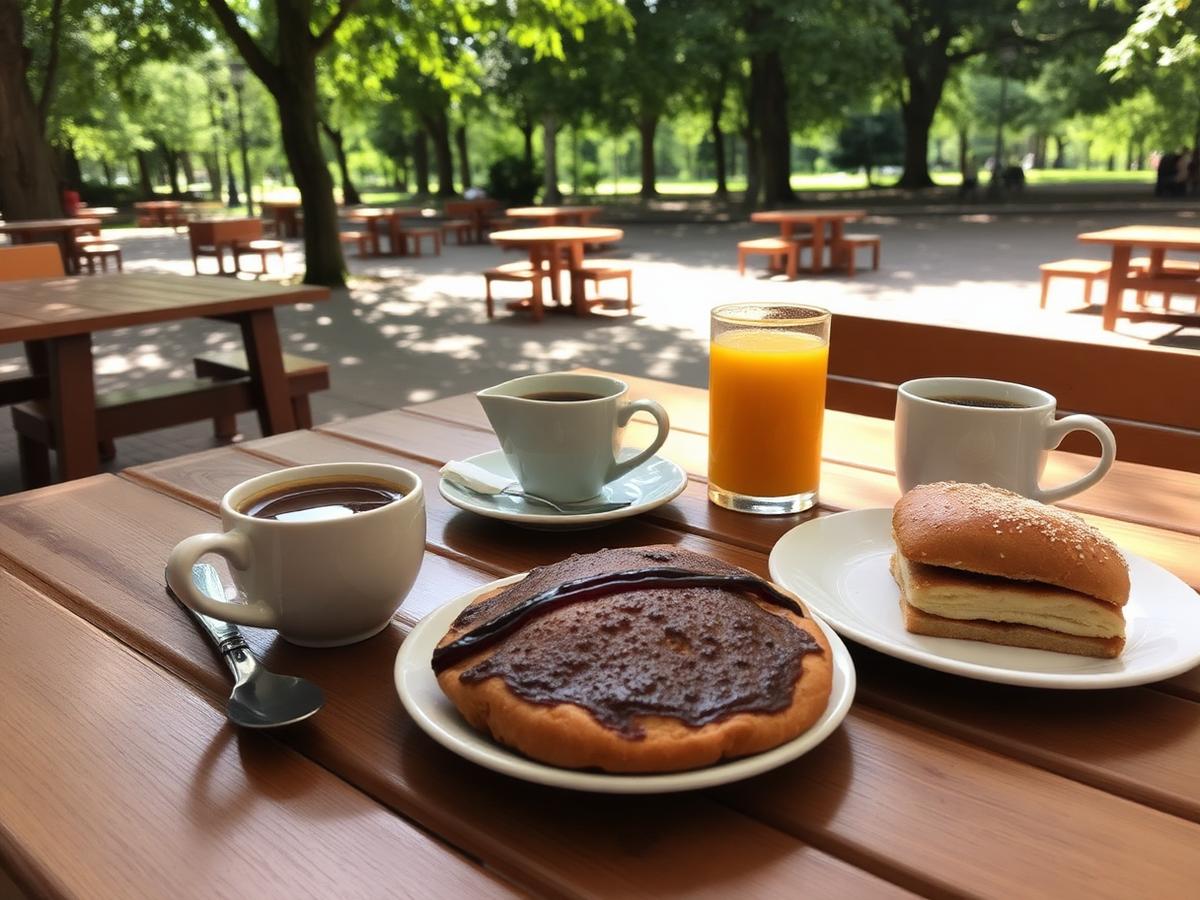 Desayuno bajo los árboles